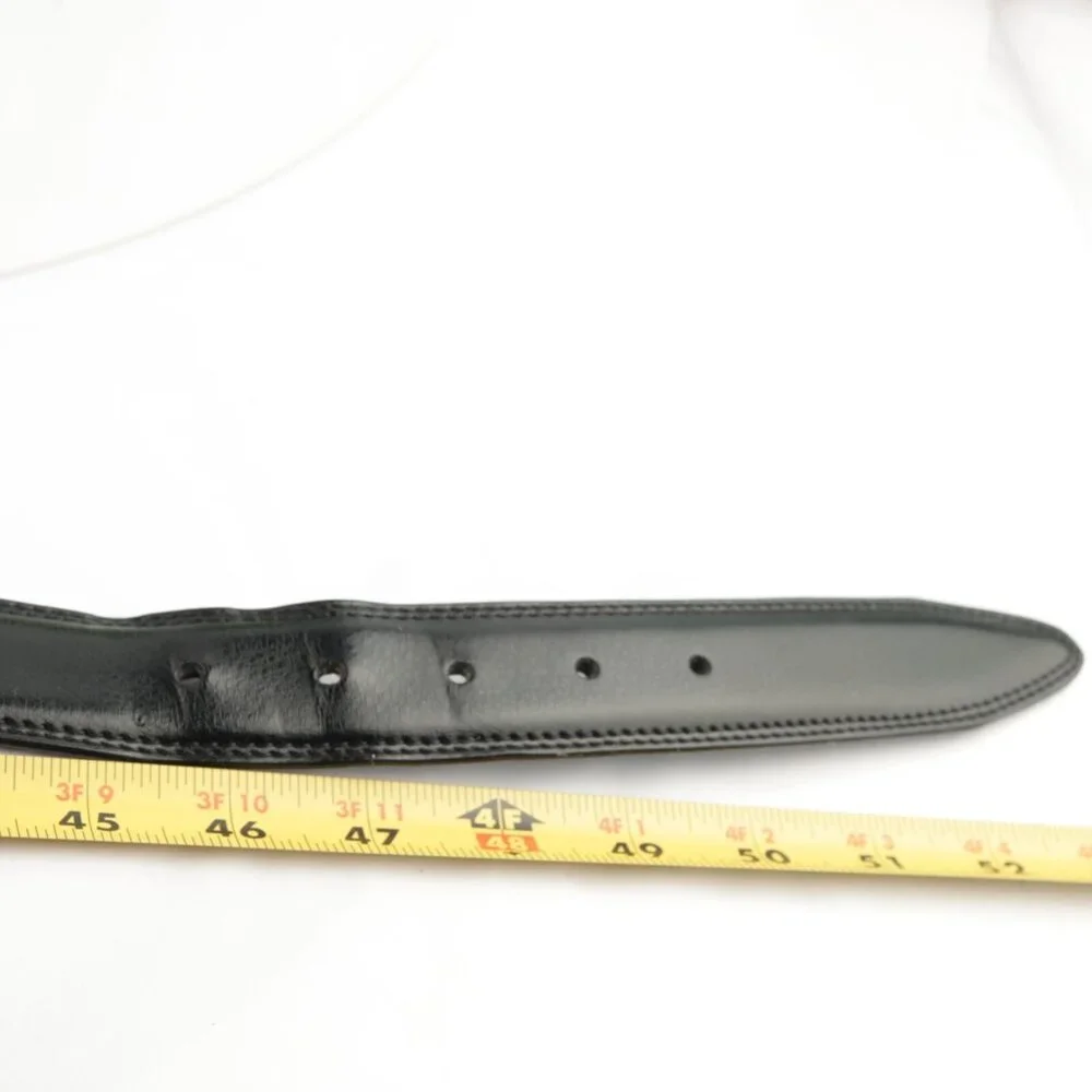 Florsheim Mens Belt Size 48 XXL Extra Extra Large Black Leather Prong‎ Buckle